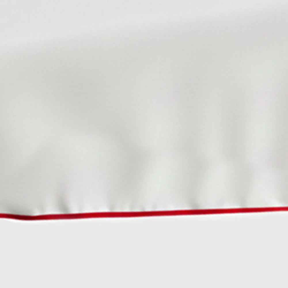 Set of white cotton placemats with magenta piping