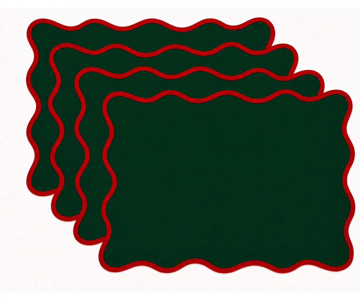 100% cotton scalloped placemat designed for everyday dining and special occasions