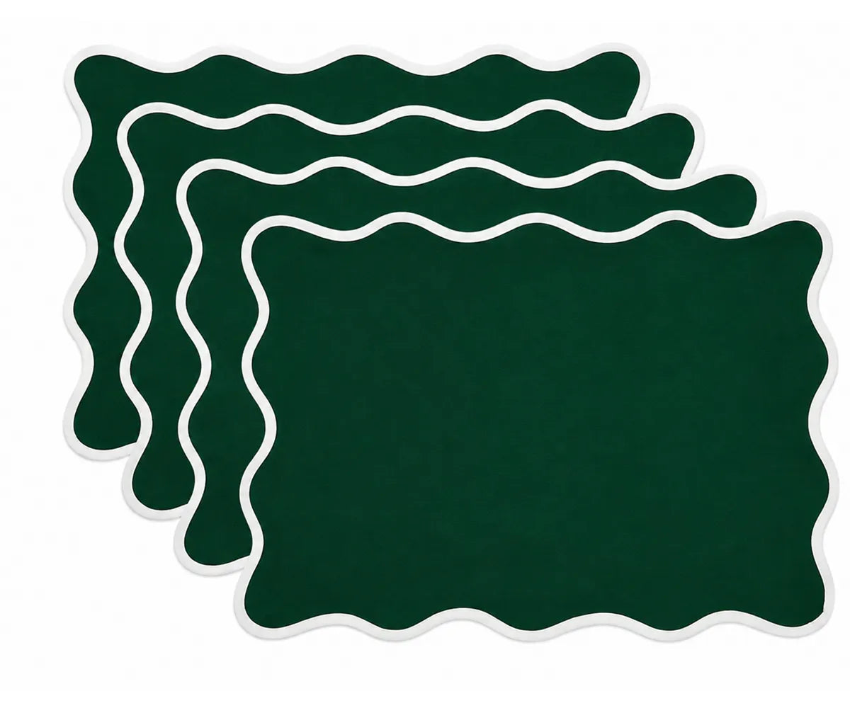 Cotton dinner placemat with scalloped edging for elegant dining table settings