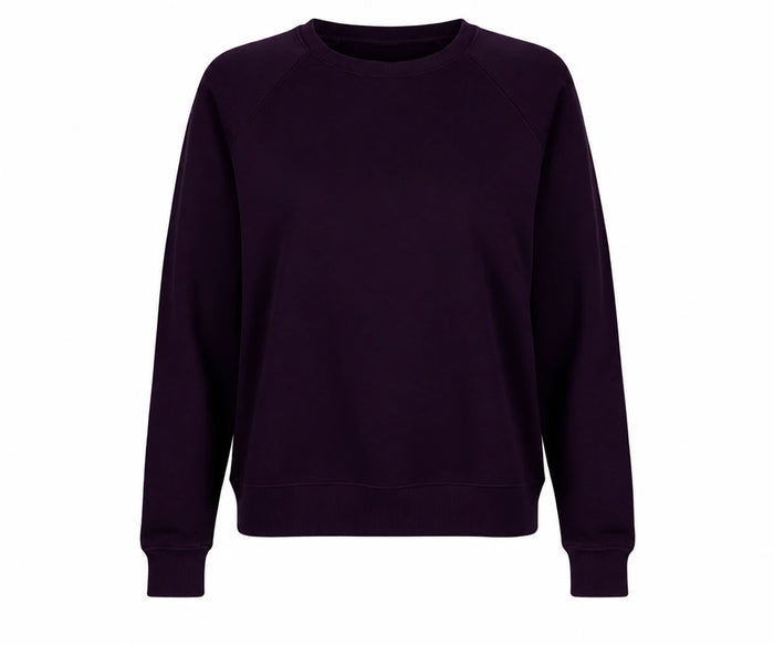 Women’s purple cotton sweatshirt with relaxed fit, soft casual sweatshirt for comfortable everyday wear