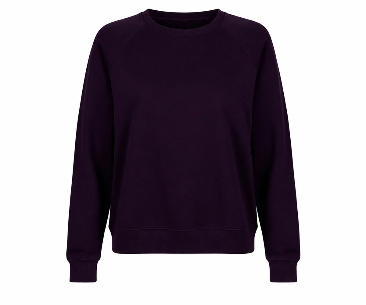 Women’s purple cotton sweatshirt with relaxed fit, soft casual sweatshirt for comfortable everyday wear