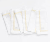 Border cotton dinner napkins made from 100% cotton, soft reusable cloth napkins for dining tables, dinner parties, special occasions, weddings, and modern table settings.