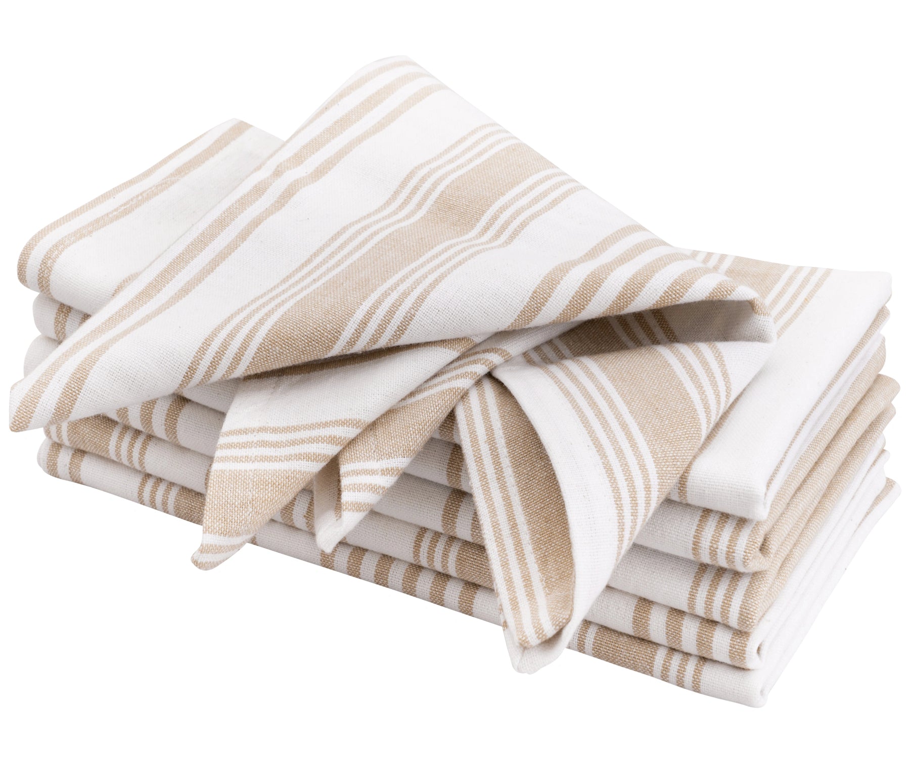  beige striped cotton cloth napkin