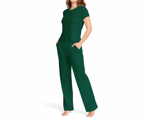 omen’s green cotton pajama set, half sleeve loungewear made from soft breathable fabric