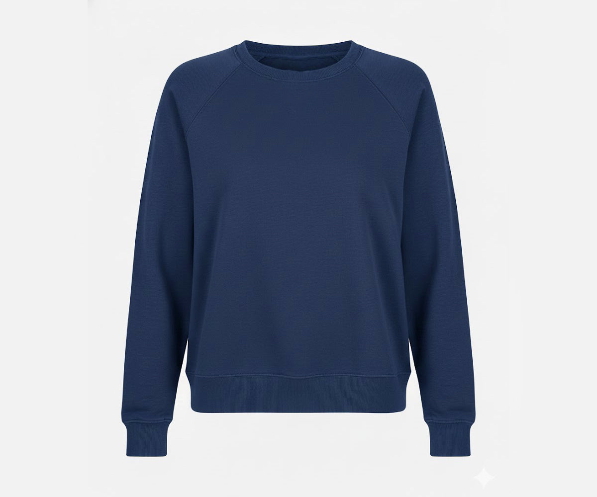 Women’s sweatshirt in soft cotton fabric Casual women’s sweatshirt front view Comfortable women’s sweatshirt for everyday wear .