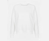Best organic cotton women's white sweatshirt long sleeve with regular fit for comfortable everyday wear