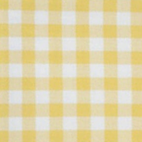 Yellow and white gingham cotton table runner close up