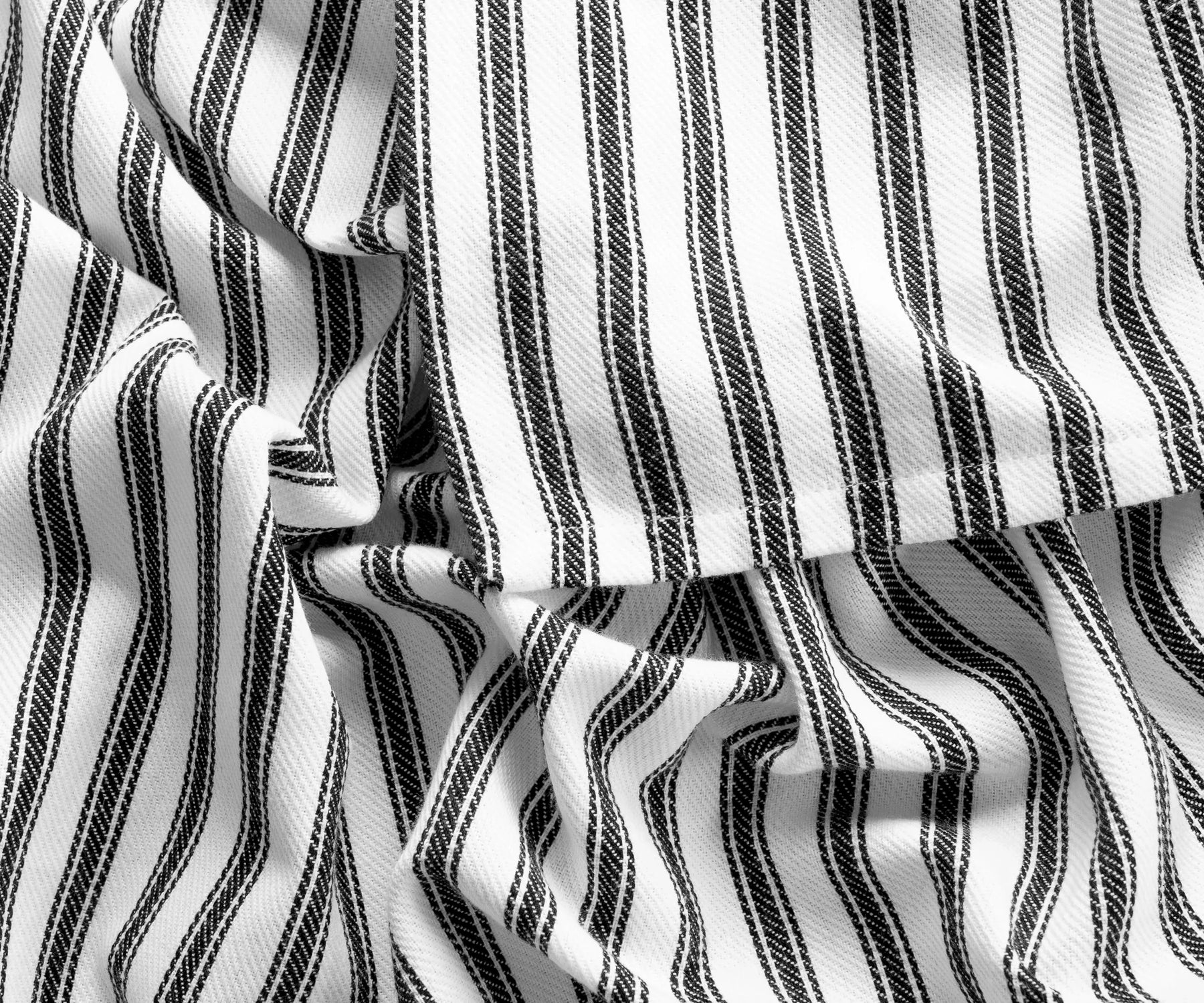 Black striped cotton tablecloth for kitchen or outdoor dining