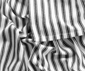 Black striped cotton tablecloth for kitchen or outdoor dining