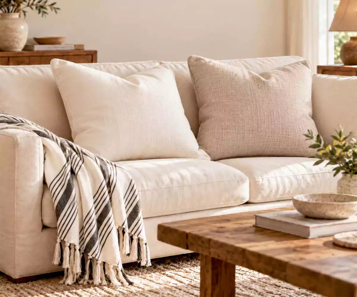Cotton Linen Cushion Covers Set of 2
