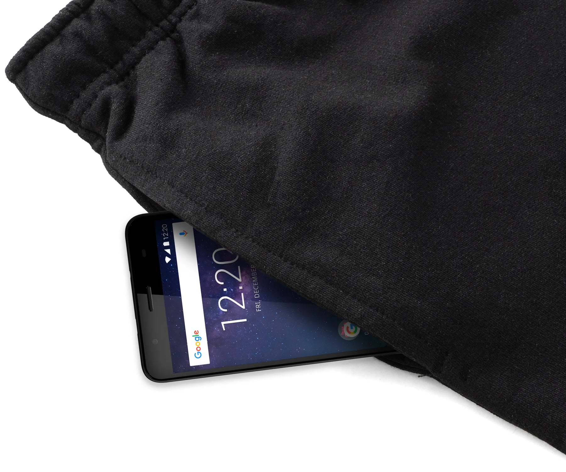 Soft black cotton shorts for men – side view