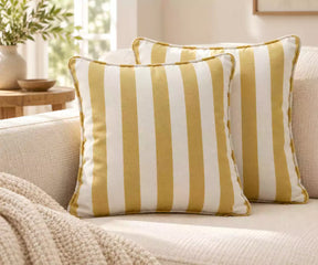 Cotton Striped Cushion Cover - Square, Removable