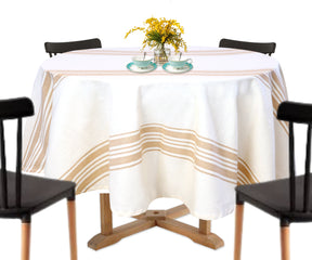 Shop for a 60-inch round tablecloth that matches your decor and fits your dining table perfectly.