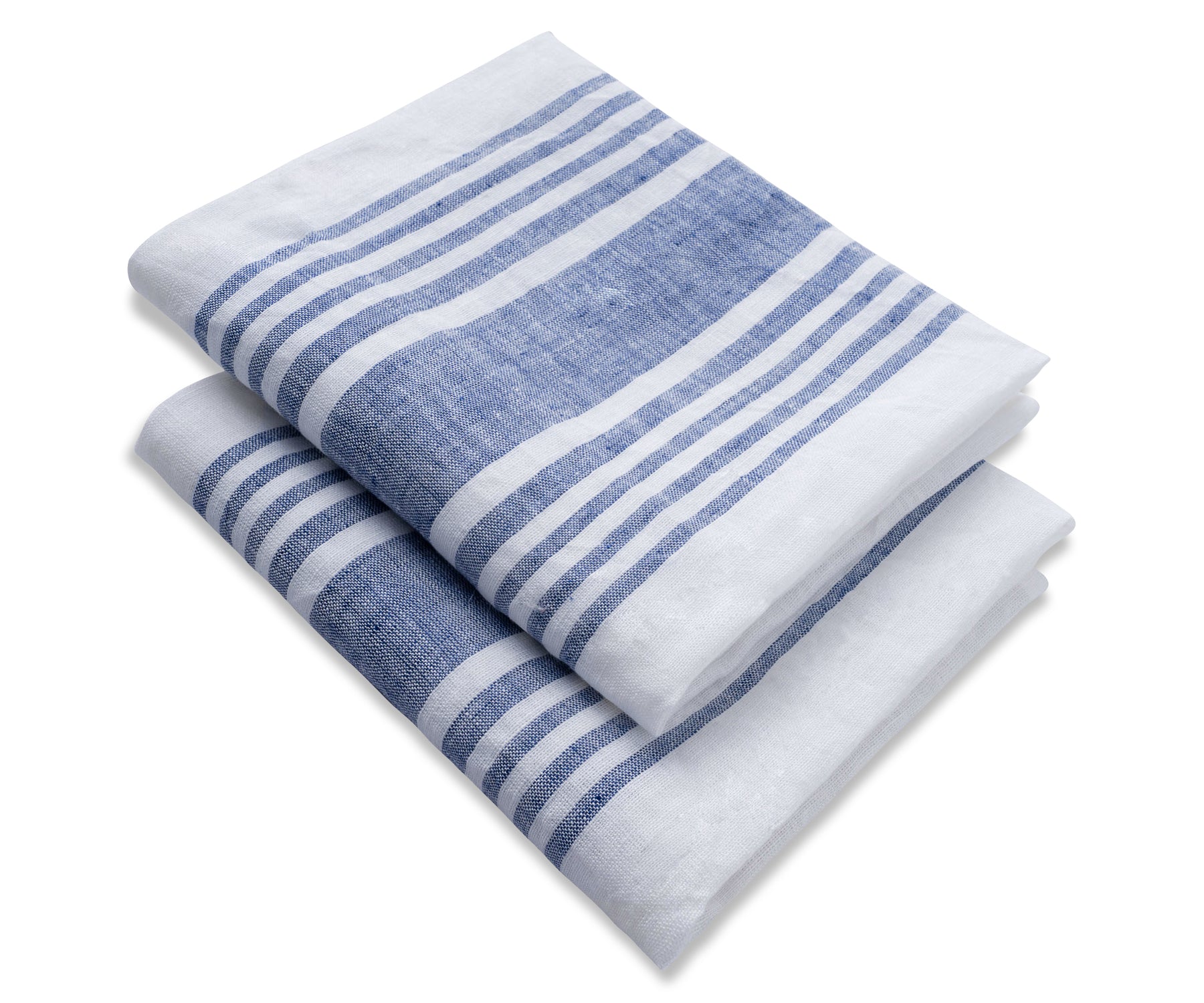 White Waffle Weave Guest Towel with Aqua Blue Linen Border