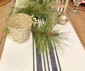 Country chic with a farmhouse-inspired table runner.