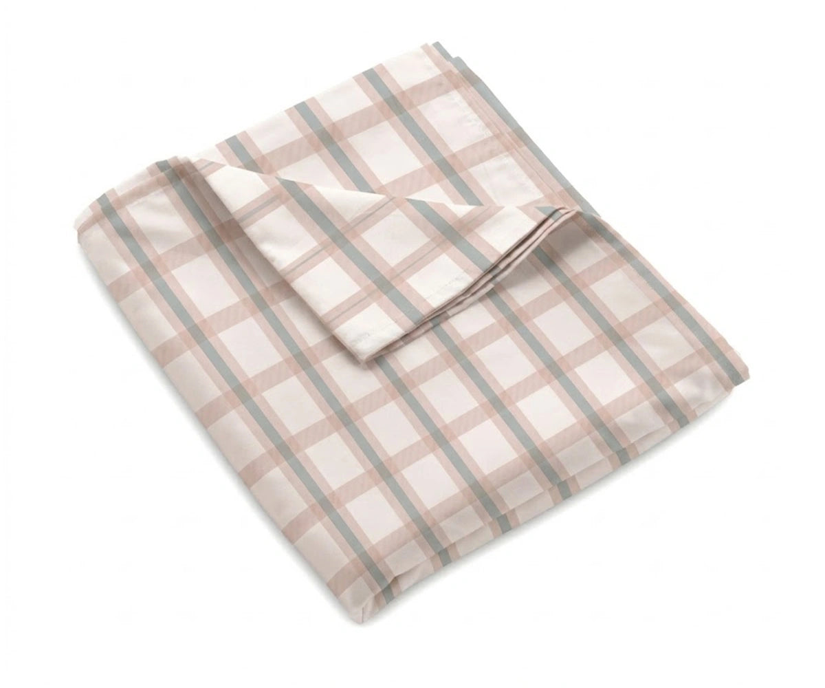 soft pastel check linen bedding set, luxury linen sheet set queen king size, breathable linen sheets for stylish bedroom decor, checkered linen sheet set