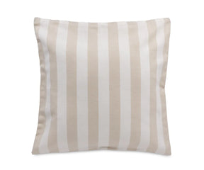 Beige striped cotton linen cushion cover set on modern living room sofa