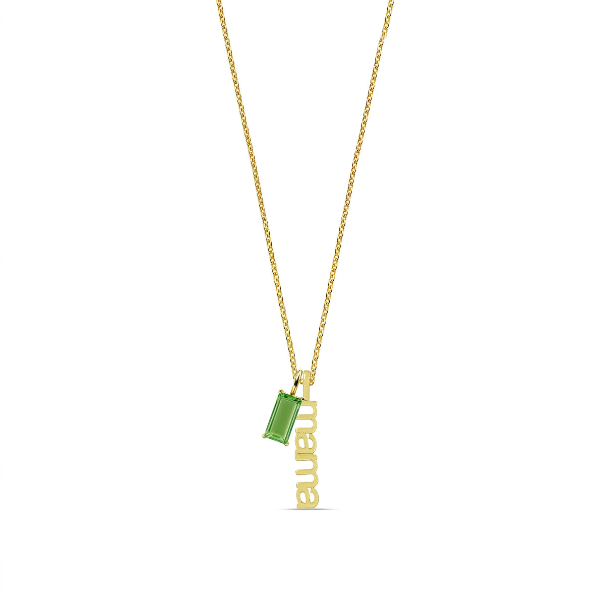 Dainty August birthstone mama necklace gold plated jewelry gift for mothers and wives