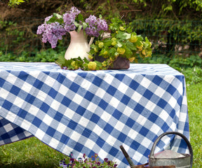 plaid cloth tablecloth, blue tablecloth, rectangle tablecloth 