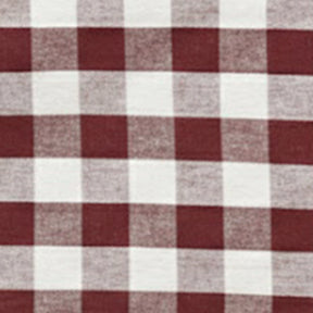Buffalo checked table runner fabric in dark red  and white plaid pattern