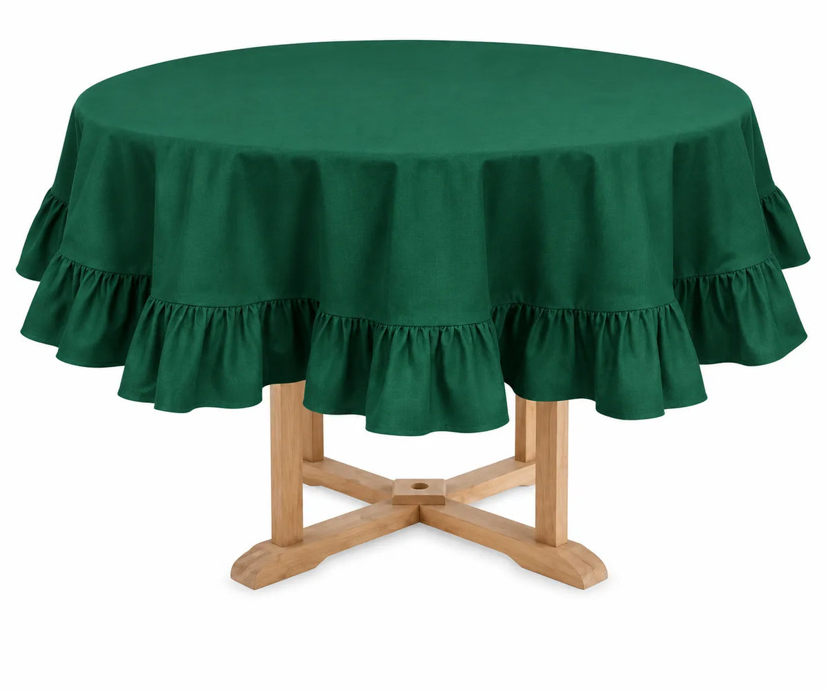Round Ruffled Tablecloth