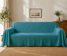 Durable linen furniture cover suitable for sectional sofas, loveseats, and standard couches.