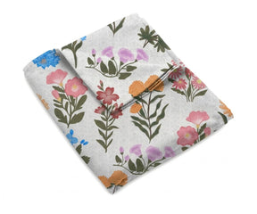 white floral linen bed sheets cottagecore linen bedding set queen king size