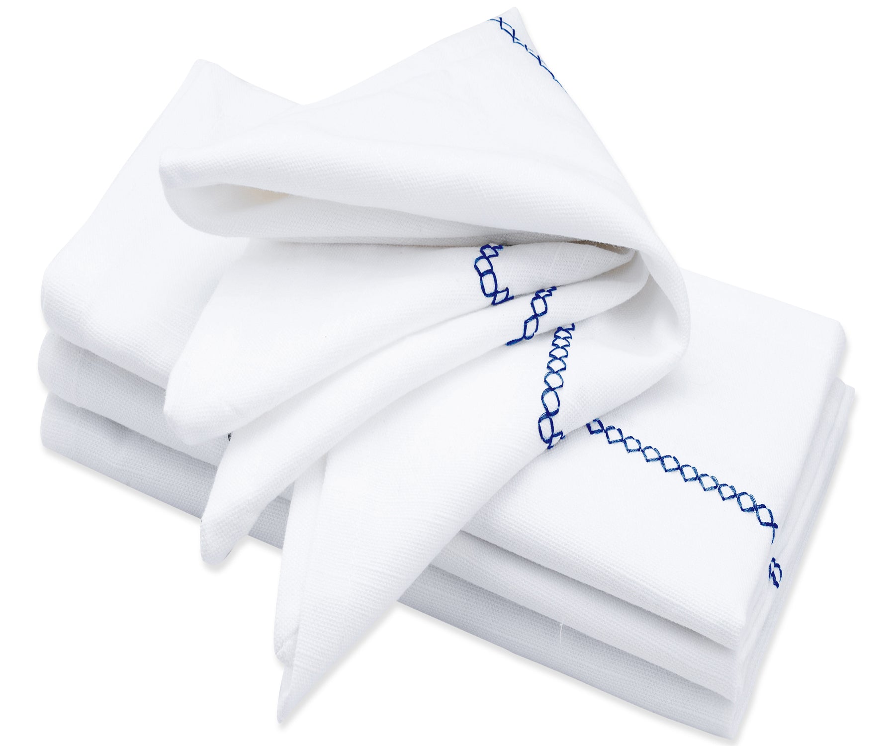 All Cotton and Llinen| Dinner Napkins |  Embroidered Napkins