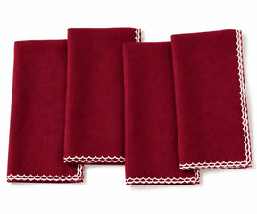 Burgundy cotton dinner napkins, elegant reusable table napkins for formal dining, holiday gatherings, weddings, and special events