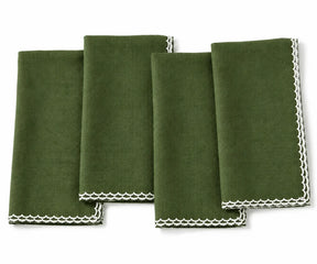 Olive green cotton napkins, decorative cloth dinner napkins for everyday dining, entertaining, restaurants, and events