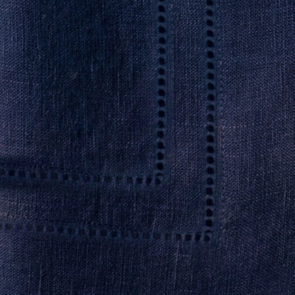 Set of blue hemstitch napkins made from soft cotton fabric, elegant dinner napkins for formal dining, holiday gatherings, and everyday meals