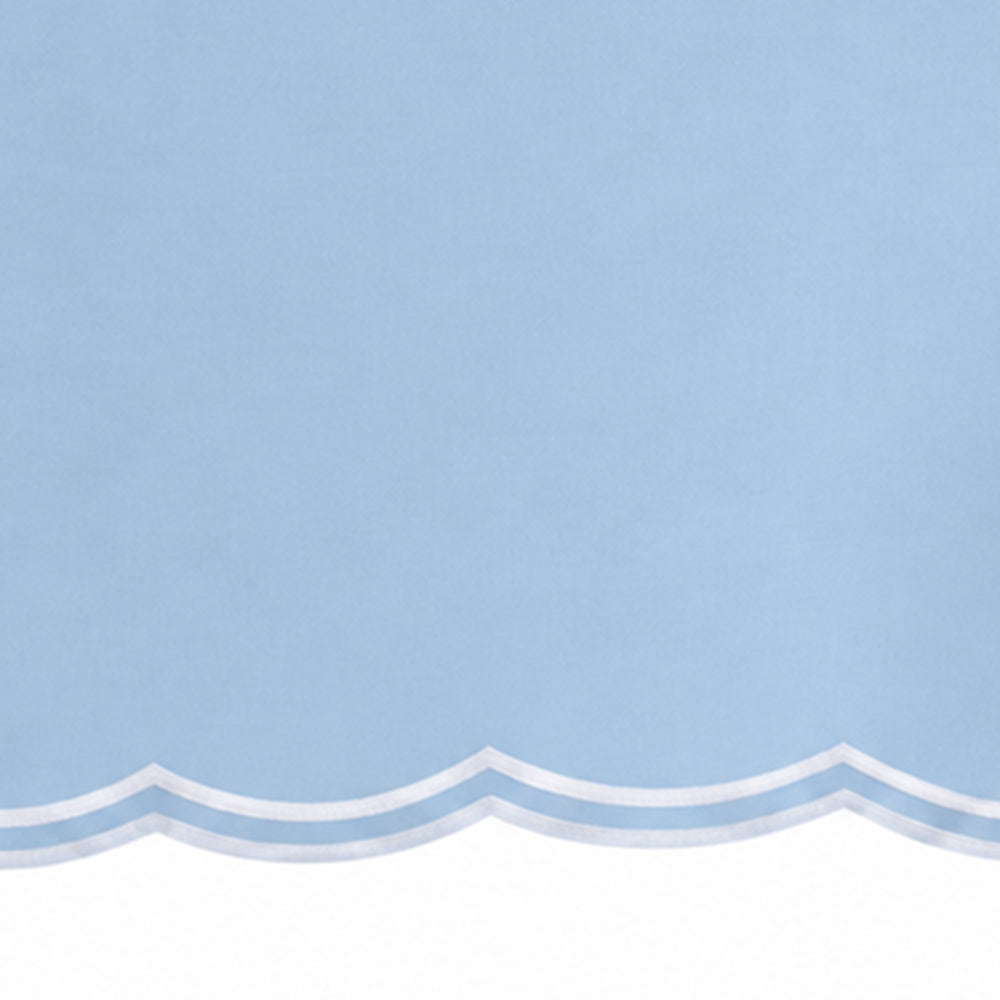 Round Cotton Tablecloth - White Scalloped