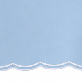 Round Cotton Tablecloth - White Scalloped