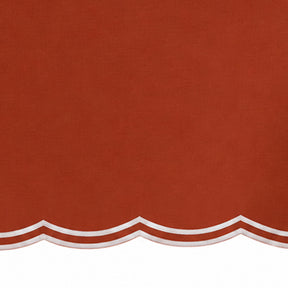 Rust scalloped round tablecloth, solid cotton table cover for farmhouse dining, brunches, holiday gatherings, and everyday meals