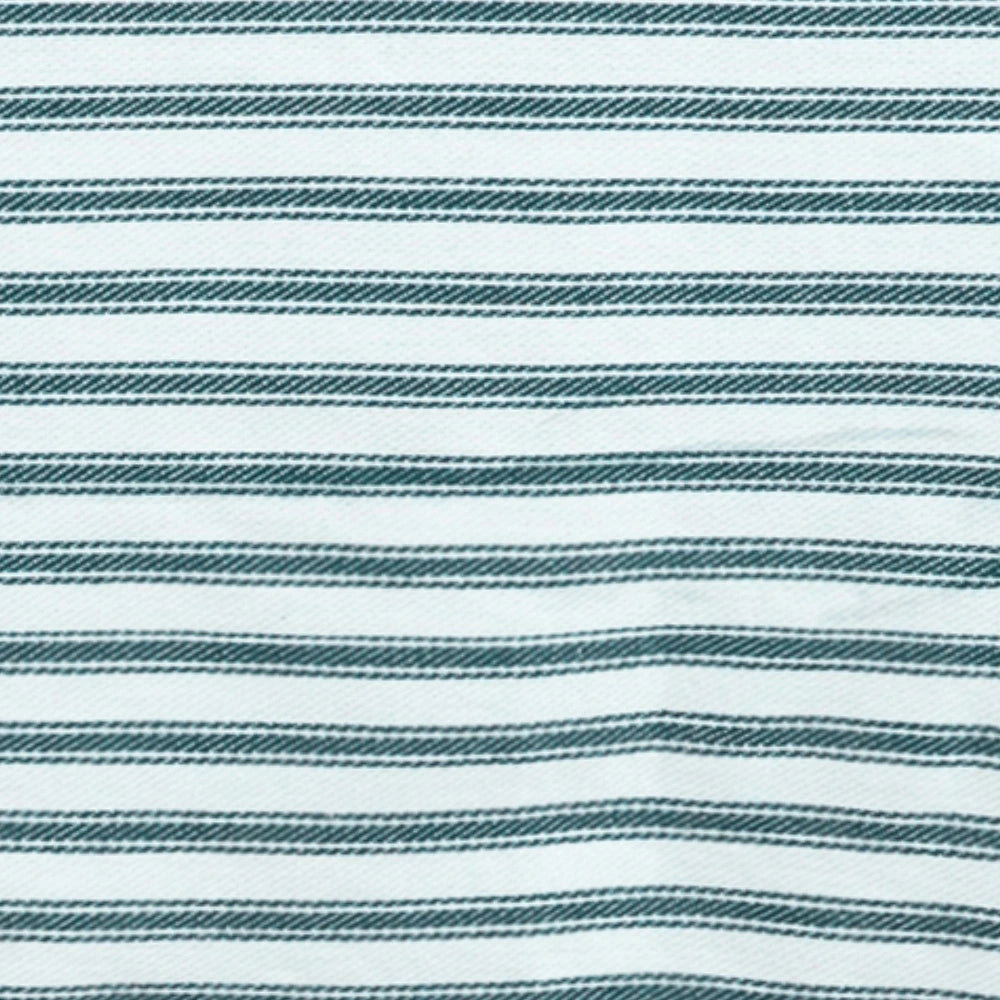 Green cotton round striped tablecloth for christmas