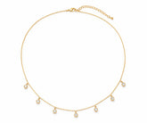 Delicate gold station necklace with sparkling cubic zirconia stones
Dainty necklace for women, everyday wear and layering