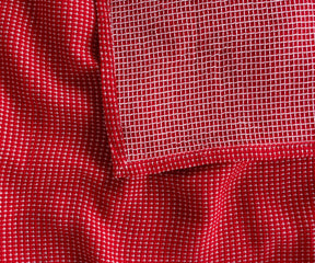 Versatile red fabric rectangle tablecloth for casual and formal occasions