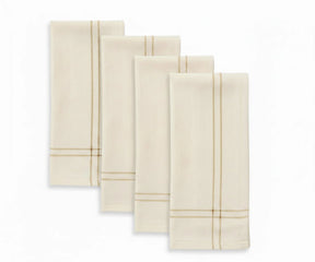 pearl embroidered cotton dinner napkins, soft reusable cloth napkins for weddings, fine dining, and elegant table décor