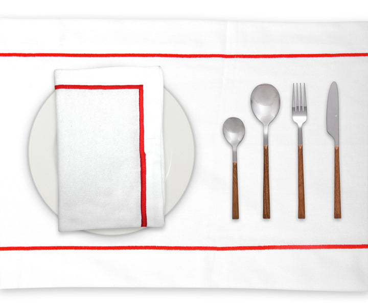 Farmhouse-style table runner designed with cotton fabric.