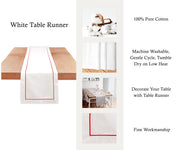 Handcrafted wedding table runner with delicate embroidery.