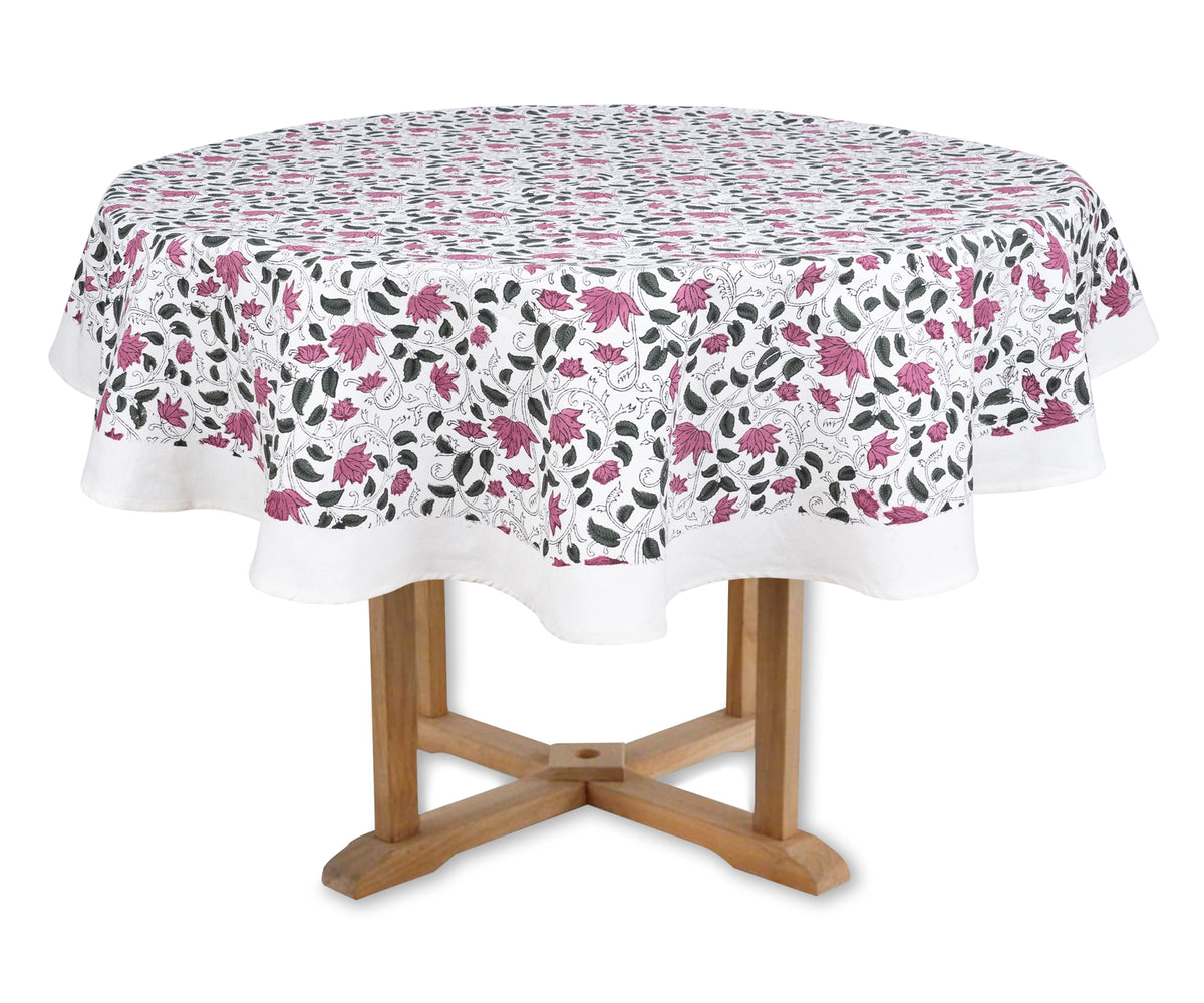 Pink Floral Tablecloth