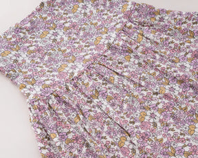 Adorable toddler girl floral dress – light pink cotton summer dress with gathered waist and twirl-worthy pleats.