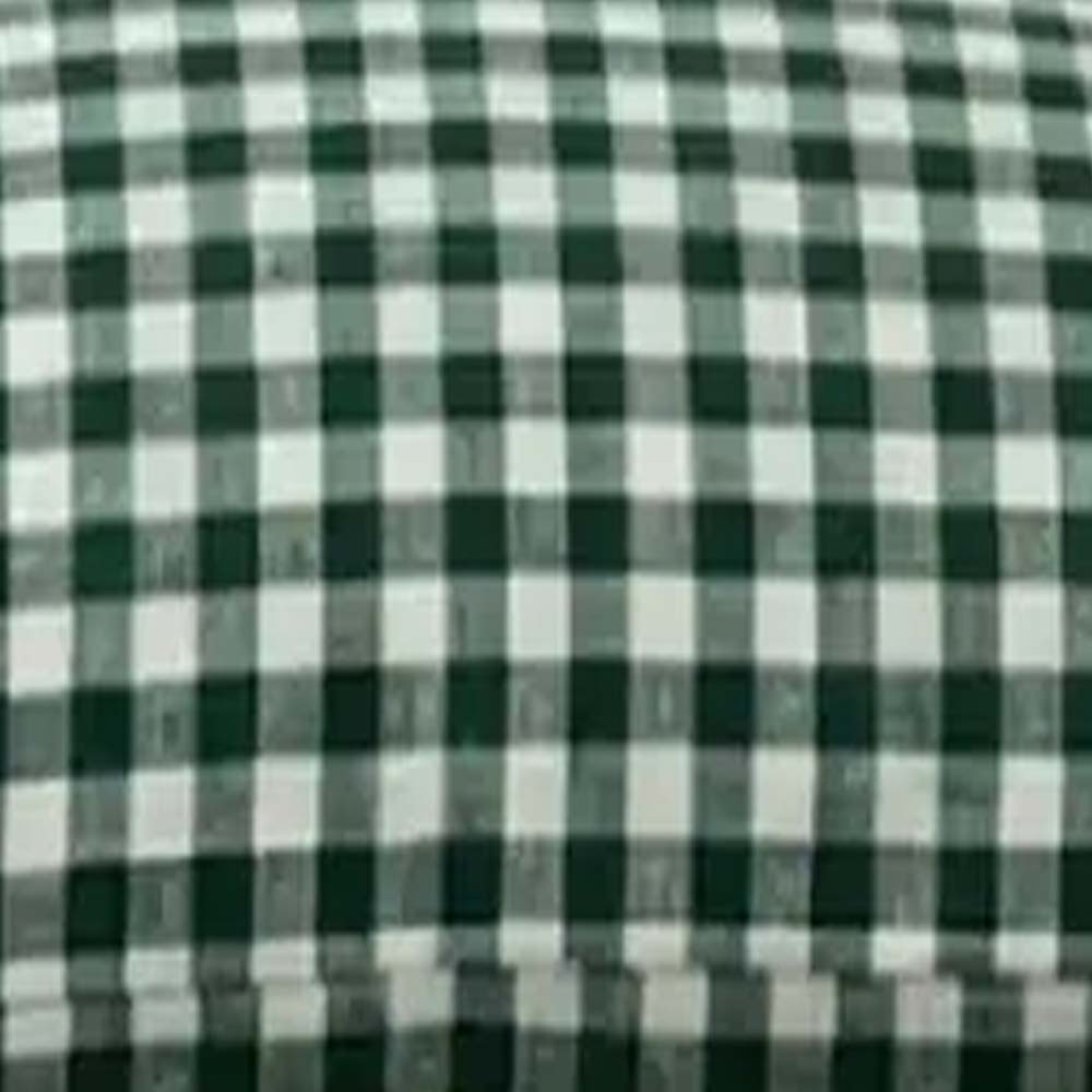 Forest green gingham duvet cover in European flax linen, breathable farmhouse bedding set with matching pillowcases