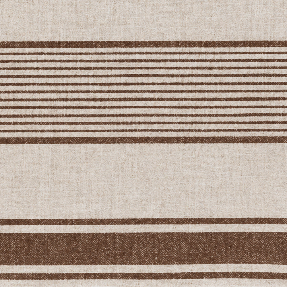 French-style fabric sample highlighting a refined striped weave for rustic and farmhouse-inspired interiors.