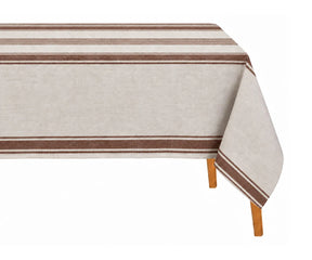 French country table linen with a refined striped design, ideal for rustic interiors, dining rooms, and kitchen tables.
