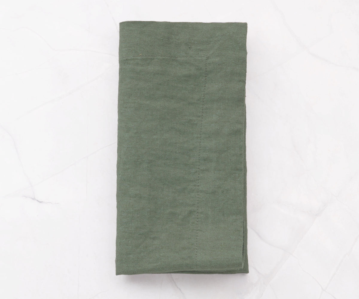 Forest Green Linen Napkins