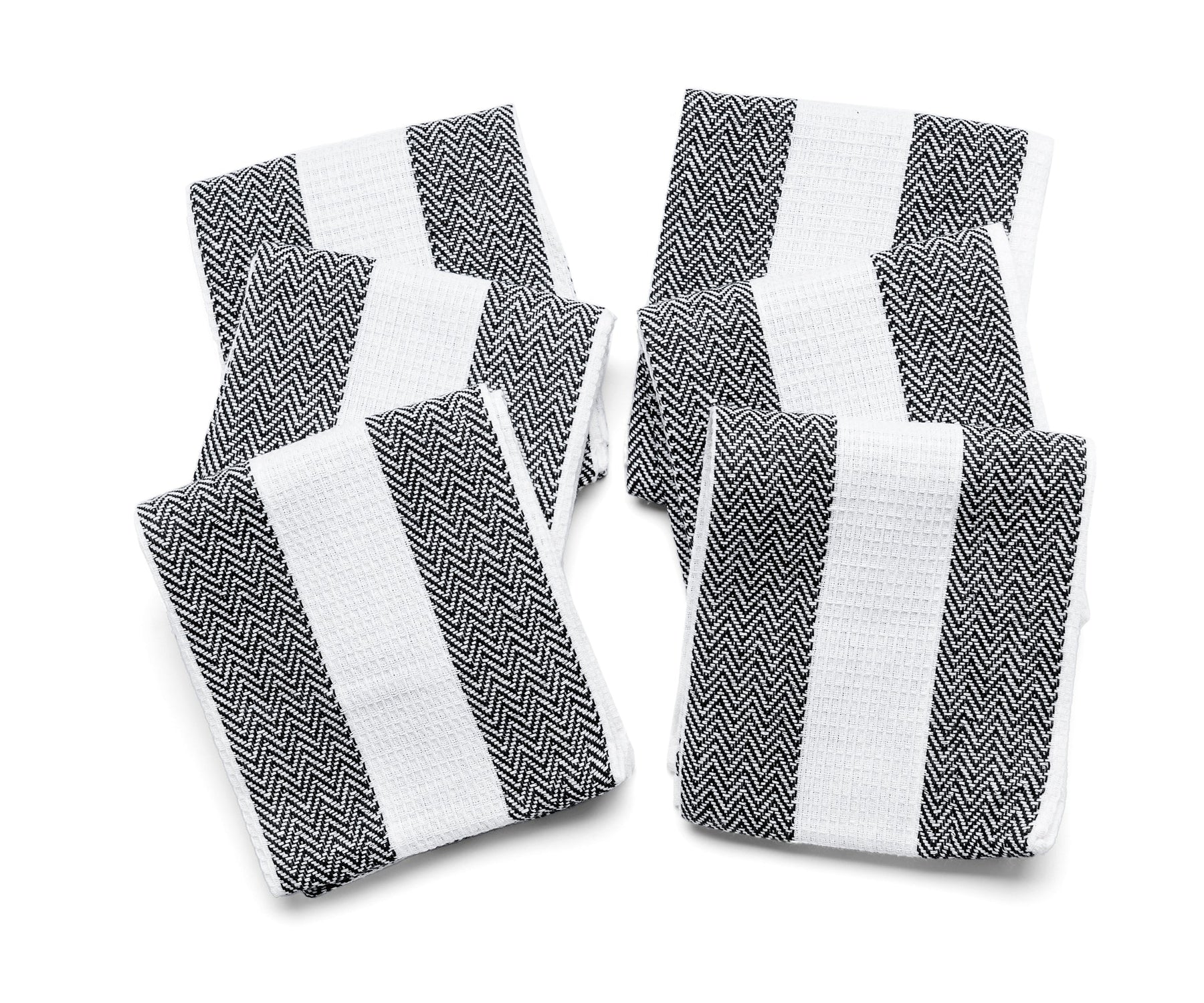 Dish towels, durable and absorbent for kitchen use.