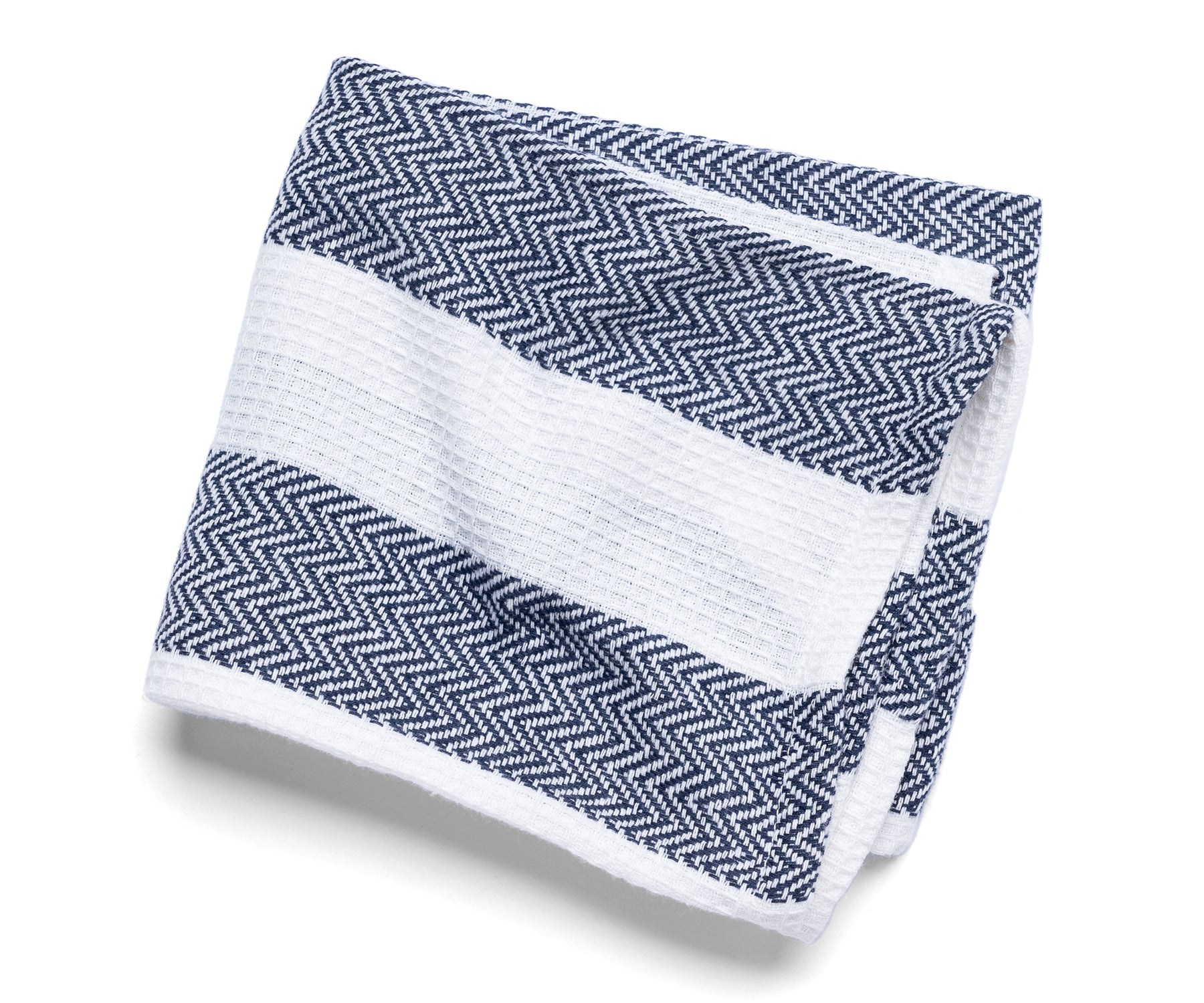 white towel with striped pattern with white background