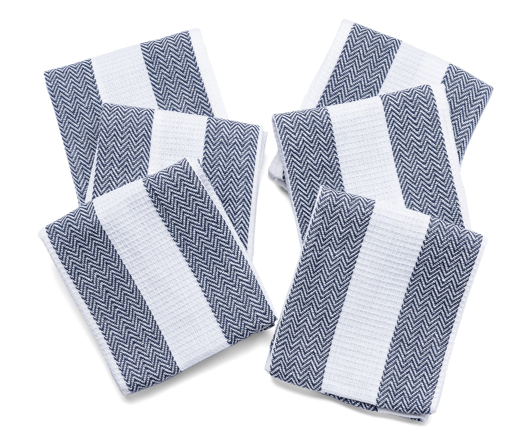set of 6 striped towel with white background and grey color