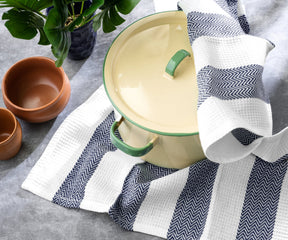 Fall kitchen towels in seasonal colors and patterns.